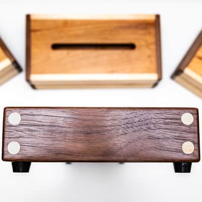 Custom made Hardwood Pedalboard Large 600x150x50mm image 6