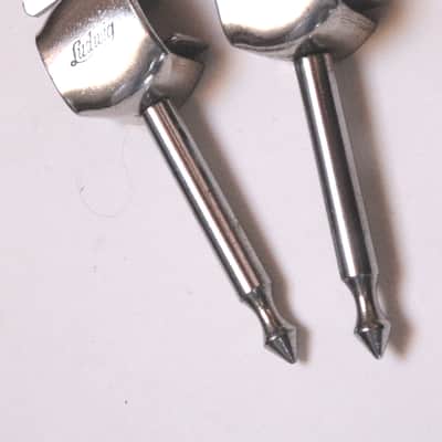 VERY RARE Ludwig Bass Drum Spurs, Easy Access Top Thumbscrew, Nickel Finish, Logo, MINT! / 1920s-30s / INSPECTED &TESTED image 5
