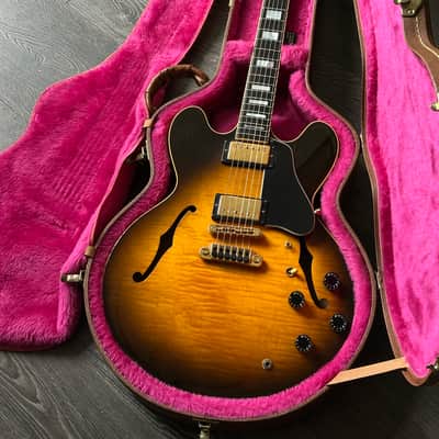 1990 Gibson ES-347 Flamed Maple Body Tobacco Burst with Original Case image 4