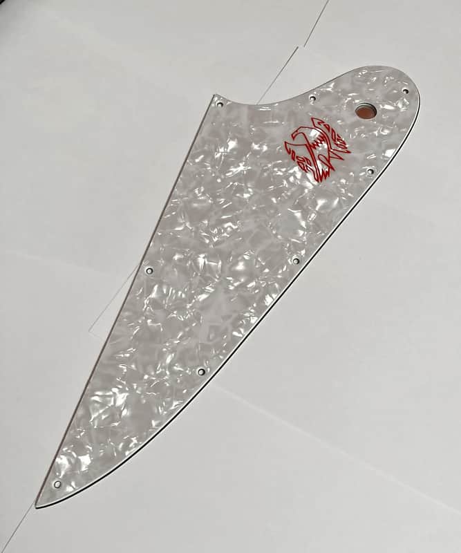 White Pearl 4 Ply Pickguard for Epiphone Firebird w/ Decal Made In USA by WD image 1