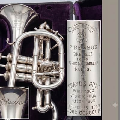 Besson Breveté Bb Cornet 1890s - Silver-Plated image 2