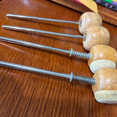 Wooden Bass Drum Beaters 2 With Springs 2 Without Springs image 4