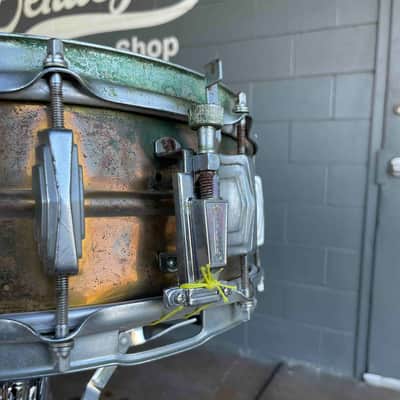 *RARE* 1958 WFL Super-Ludwig 5x14" 10-Lug Brass Snare Drum No. 401 with Internal Muffler image 4