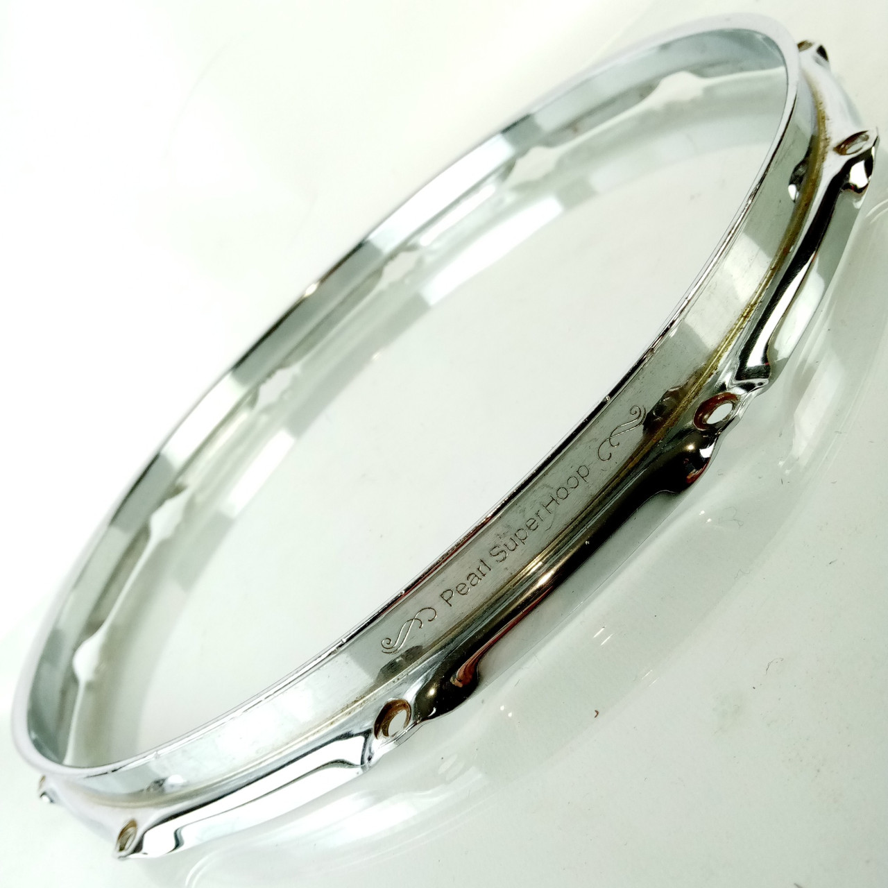 Pearl 14" 12-Lug Super Hoop II 2.3mm Chrome Steel Snare Drum Batter Rim Marching — main photograph