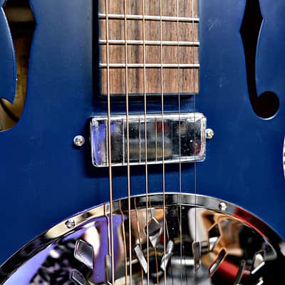 Recording King RPH-R2 Dirty 30s Single 0 Resonator - A/E - Matte Blue w/ Gig Bag image 9