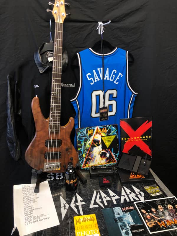 Rick Savage's, Def Leppard Washburn Bubinga 5-String Bass Guitar (RS #5020) Authenticated! image 1