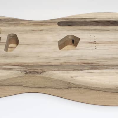 Shepard Custom Guitars Custom Telecaster Body Semi-hollow Backroute F Hole Optional Black Limba top on 3pc roasted Black Limba 2026 - Unfinished image 2