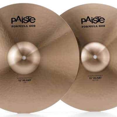 Paiste 15 inch Formula 602 Modern Essentials Hi-hat Cymbals (602MEHH15U2) image 1