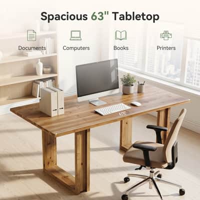 63" Solid Fir Wood Music Producer Desk Rustic Farmhouse Recording Studio Audio Engineer Workstation image 2