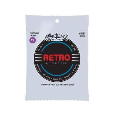 Martin MM11 Retro Monel Wound Guitar Strings, 11-52 Custom Light image 1