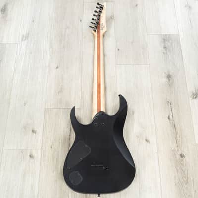 Ibanez RGIXL7BKF RG Iron Label Guitar, Ebony Fretboard, Black Flat image 6
