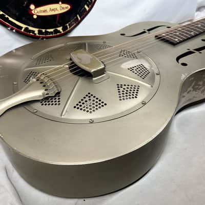 Regal RC-43 Antiqued Nickel-Plated Body Triolian Resonator Guitar image 17