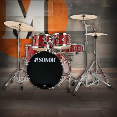 Sonor AQX Studio Drum Set - Red Midnight Sparkle w/ Hardware (AQX-STUDIO-NC-RMS) image 1