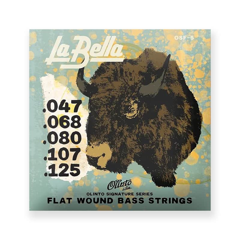 La Bella Olinto 5-String Signature Flat Wound 47-125 Bass Guitar Strings image 1