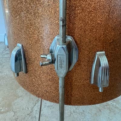 Vintage Ludwig Floor Tom 1966 - Champagne Sparkle 16 x 16 Keystone Badge image 7