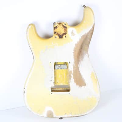 RARE 1963 Vintage Fender Stratocaster BODY 4-Bolt Refinished White/Blonde (Original Sunburst Finish) Strat USA 1960s L-Series Pre-CBS image 4