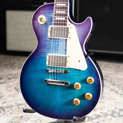 Gibson Les Paul Standard 50s Figured Top Electric Guitar - Blueberry Burst with Hardshell Case image 3