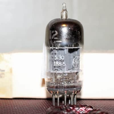 GE JG 12AY7 6072 GRAY PLATE BENT REC [] GETTER TIGHT BALANCE NOS+ NIB VINTAGE 1955 image 3