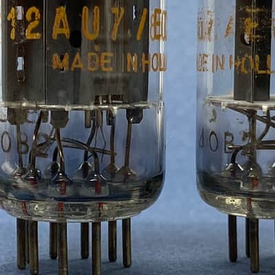 Amperex 12AU7 ECC82 • 1970 • 100% MATCHED & BALANCED Gm & mA Pair • Strong NOS • Orange Globe • Philips, Heerlen ΔOB2 MATCHED CODES • Amplitrex AT-1000 Digitally Tested • Quite Very Low Noise • A-03-04 image 7