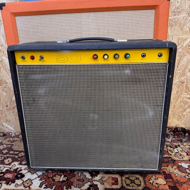 Vintage 1970s *1973* Carlsbro 50 Top Guitar Valve Amplifier 1x12 Combo Powertone