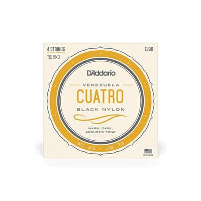 D'Addario EJ98 Black Nylon 4-String Cuatro-Venezuela Strings - .033-.033 image 1