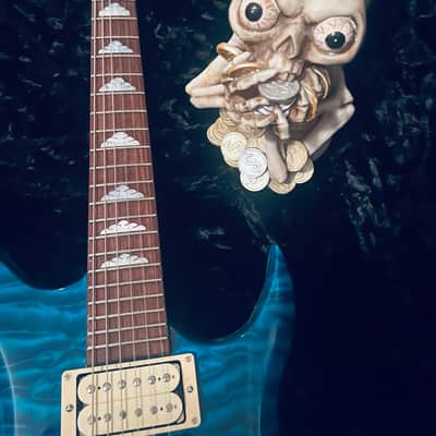 BC Rich Bich 10 Quilt Trans Candy Blue Mint Custom Shop image 6