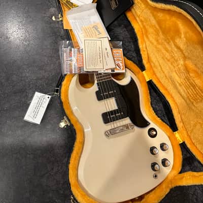 Gibson Custom Shop 1963 SG Special Reissue Antique Polaris White VOS image 11