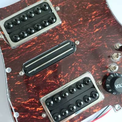 Strat Style Guitar HSS Prewired Loaded Pickguard, Large Pole, Dual Rail Pickups image 5