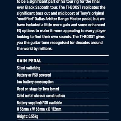 Laney TI-BOOST Tony Iommi Signature Gain Pedal - Replicate the Black Sabbath Tone image 3