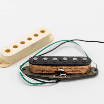 1979 Fender Stratocaster Pickup Vintage Gray Bobbin Single Coil w/ Cover image 2