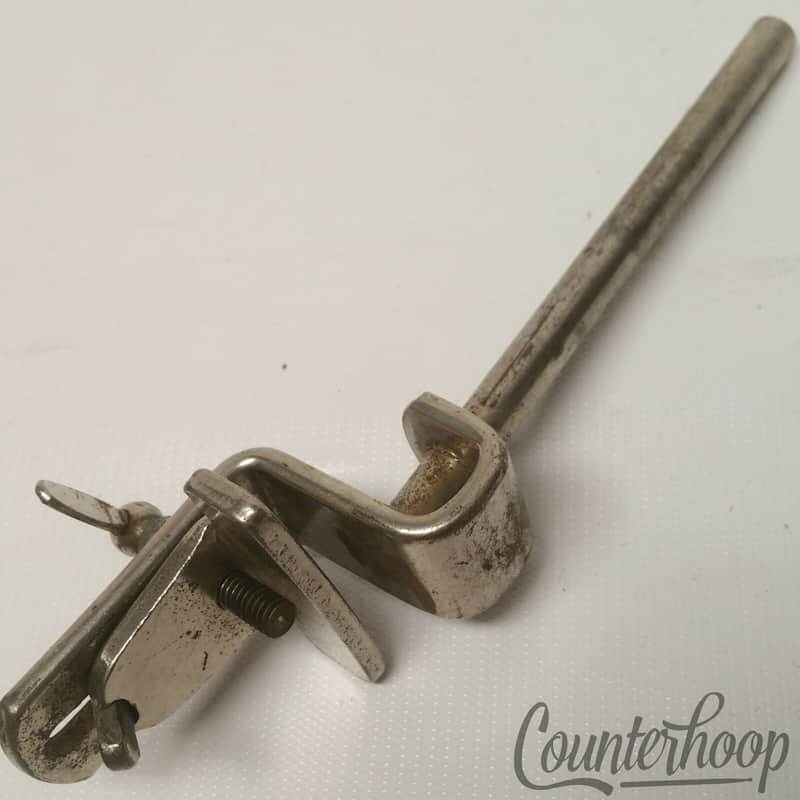 *Slingerland Cowbell Holder Rod Clamp-On Bass Drum Mount Nickel 40s Radio King* image 1