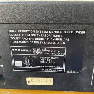 Vintage Toshiba PC-X40 Stereo Cassette Deck For Parts Or Repairs image 10