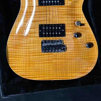 2016 Schecter USA Custom Shop California Classic Transparent Amber HH Flame Maple Top Electric Guitar w/OHSC image 2