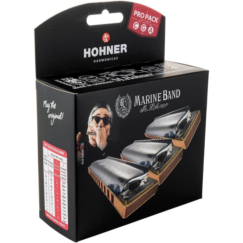 Hohner Marine Band 1896 3 Piece Pro Pack in Keys C, G, A MBAND-3PK