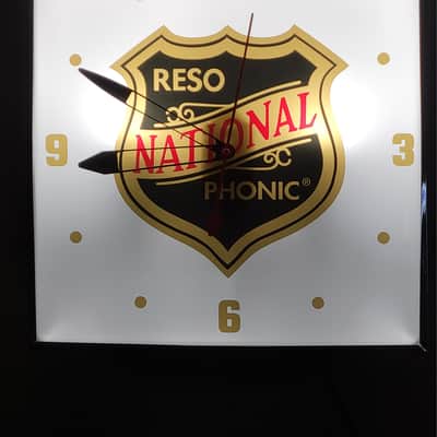 National Resophonic Guitars Dealer Style Light-Up Clock Killer Cool Man Cave/Garage Item image 2