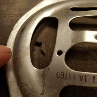 Jensen 69J11 V1 317-2 6X9 Vintage Speaker AlNiCo 8 Ohm 11 Watt guitar paper cone DAMAGE1960 - Silver image 6