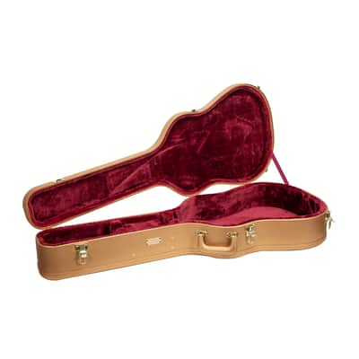 Crossrock Designer Series- Universal Wooden Case for Gibson Acoustic J45, Martin Dreadnought Guitars- Security Lock, Metal Feet, Storage Space- Luxury Gold image 3