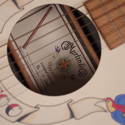 Martin Tattoo Limited Edition 46/100 Acoustic Guitar with Hard Case & Strap image 4