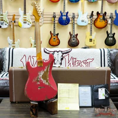 Fender Custom Shop Wild West Guitars 25th Anniversary 1960 Stratocaster Hardtail Madagascar Rosewood Fretboard Heavy Relic Fiesta Red 7.20 image 10