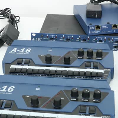Aviom System (1) A-16T Input Module (1) A-16D A-Net Distributor (4) A-16 Mixer image 3