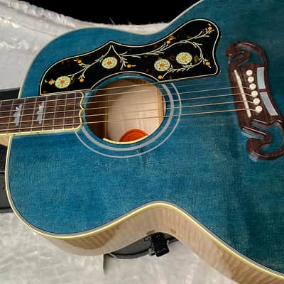 NEW ! Gibson SJ-200 Standard - Custom Shop - Dealer Select - Super RARE - Blue Top - Authorized Dealer - AAAAA Flamed Natural Maple Back & Sides - G07206 image 8