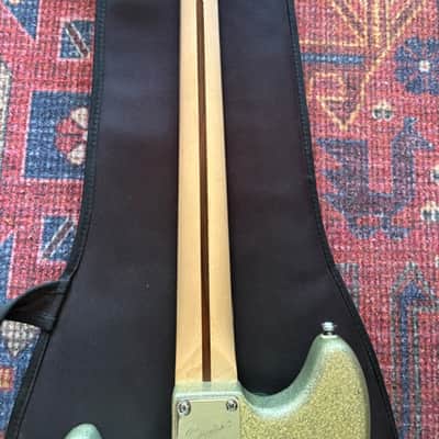 2015 Squier by Fender Mikey Way Signature Mustang Bass - Large Flake Silver Sparkle image 15