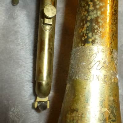 Vintage Silvertone Cornet 1968 - 1969 made in Elkhart Indiana Vincent Bach Corp 7-c Mouthpiece FOR PARTS OR REPAIR image 10
