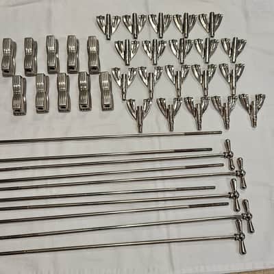 Vintage 1940s-50s WFL Ludwig Bass Drum 10-Lug Single Tension T-Rod Claw Set image 2