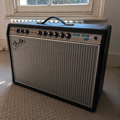Fender '68 Custom Deluxe Reverb 2-Channel 22-Watt 1x12" Guitar Combo 2013 - Present - Black image 7