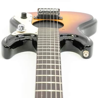 Mini Mosrite of Century Guitar with Built-In Amplifier – Sunburst w/ Gigbag image 8