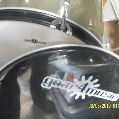 Gear4Music Vintage bass drum.. Metallic Silver image 4