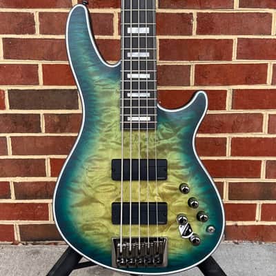 Schecter Daniel Firth Hellraiser Extreme-5, Cthulu Burst, Neck-Thru, Fishman Fluence Pickups, EMG Preamp image 1