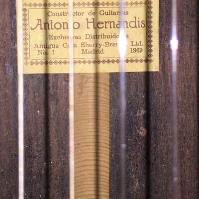 Antonio Hernandis Model No. 1 Classical Guitar 1969 Ebony neck w/HSC image 3