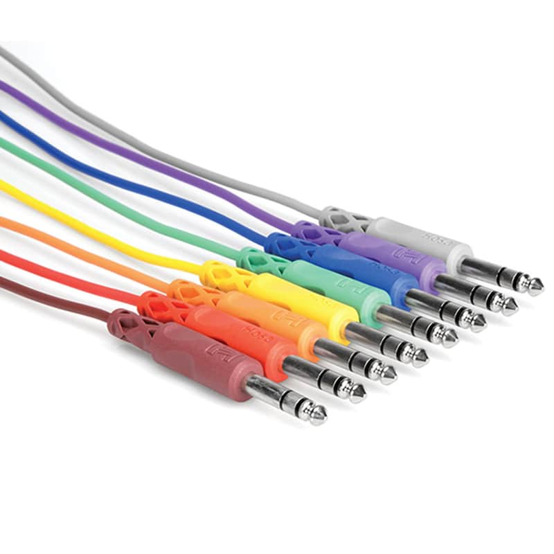 Hosa CSS890 CSS890 8 Pack 1/4" TRS Patch Cables Color Coordinated - 3' image 1
